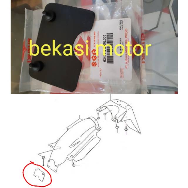 63411-21D ยางบังโคลนหลัง suzuki satria 2 จังหวะ RU LSCM hiu lumba เดิม