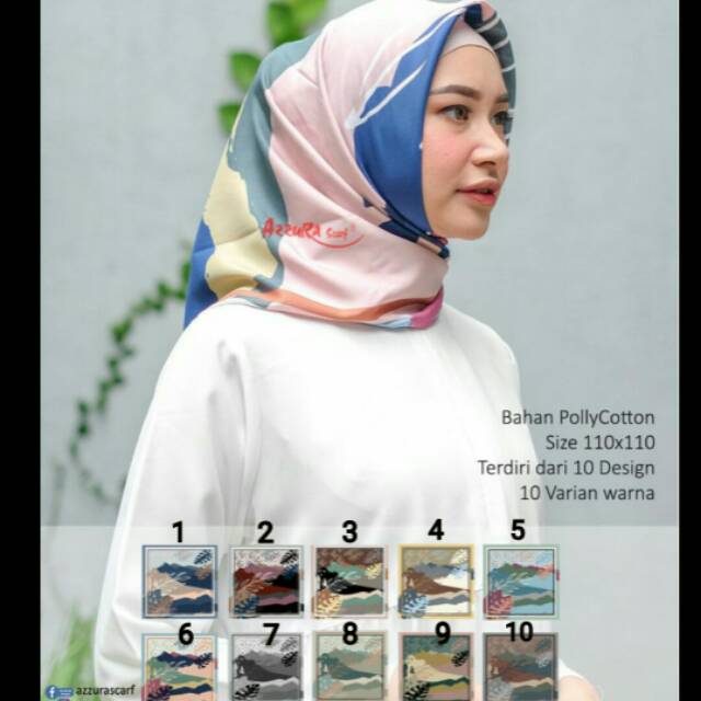 PollyCotton Premium หนา Soft Square Hijab Muslimah Square Hijab