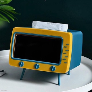 Tissue box Mobile phone holder Chasing drama artifact Retro TV shape paper Hygienic Desktop surface Storage Napkin box