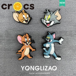 Crocs jibbitz charms Tom and Jerry การ์ตูน jibbitz รองเท้า ดอกไม้ หัวเข็มขัด crocs อุปกรณ์ตกแต่งด้านบน