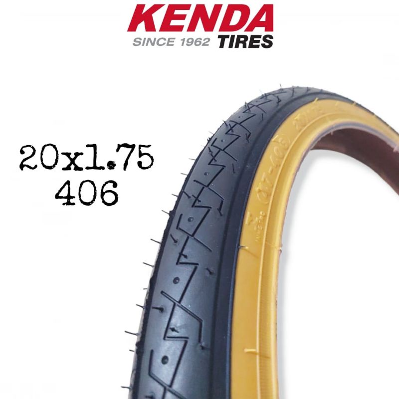 Kenda ยางนอก 20 x 1.75 406 Gumwall 20 บริสุทธิ์ 20x1.75