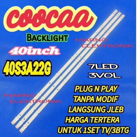 BL BACKLIGHT LED TV COOCAA 40S3A22G COCA 40S3A22 7K 3V