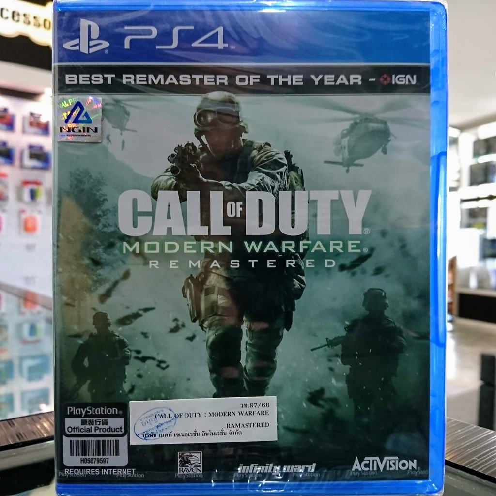 (Z3,EN) มือ1 Call of Duty Modern Warfare Remastered แผ่นเกม PS4 แผ่นPS4 (เล่น2คนได้ FPS Shooting เกมยิง)