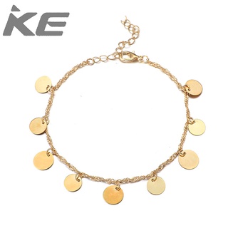 Jewelry Simple Chain Disc Sequin Pendant Alloy Single Anklet for girls for women low price