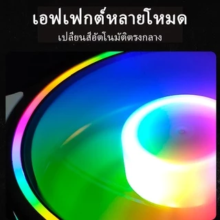 【พร้อมส่ง】พัดลมคอมพิวเตอร์ เคสหม้อน้ำ พัดลมระบายความร้อนประสิทธิภาพสูง แสงสะท้อนสีสันสดใส พัดลมระบายความร้อน