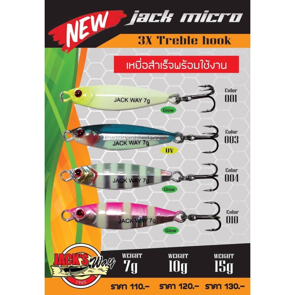 เหยื่อจิ๊ก Jack's Way Micro 3x Treble hook (เหยื่อสำเร็จพร้อมใช้งาน)