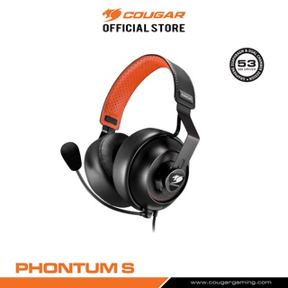 COUGAR PHONTUM ESSENTIAL BLACK : Gaming Headset หูฟังเกมมิ่ง หูฟังสำหรับเล่นเกม ประกัน 2 ปี