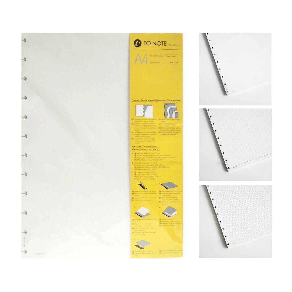 folio X TO NOTE : ไส้สมุด A4 ไส้เติมสมุดโน้ต Refill Paper 50 แผ่น 80 แกรม มีเส้น / กราฟ / กระดาษเปล่า