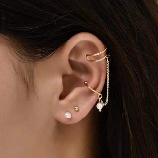 3pcs faix pearl decor earring ต่างหู เอียร์คัพเซ็ตไข่มุก