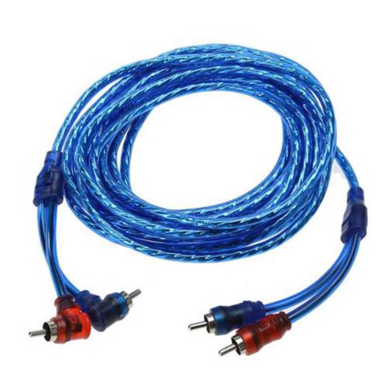 5 M 2 RCA to 2 RCA Plug Car Stereo Audio Copper Cable System Amplifier