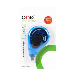 ONE เทปลบคำผิด 5มม.x12ม. สีน้ำเงิน ONE COL-9174