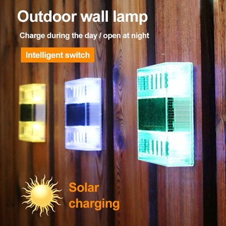 Solar light LED ไฟฉาก โคมไฟโซลาเซลส์ โคมไฟบันได โคมไฟรั้ว โคมไฟติดผนัง ไฟตกแต่ง Solar Wall Light