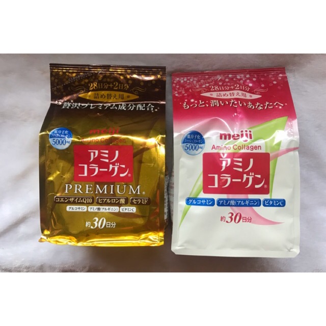 ค่าส่งถูก Meiji Amino Collagen/ Premium Collagen refill ขนาด 214g 30 วัน