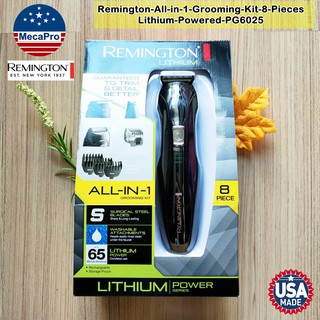 All-in-1 Grooming Kit 8 Pieces #PG6025 - Remington  All-in-1 Lithium Powered Grooming Kit เครื่องโกนหนวด เครา แบบไร้สาย