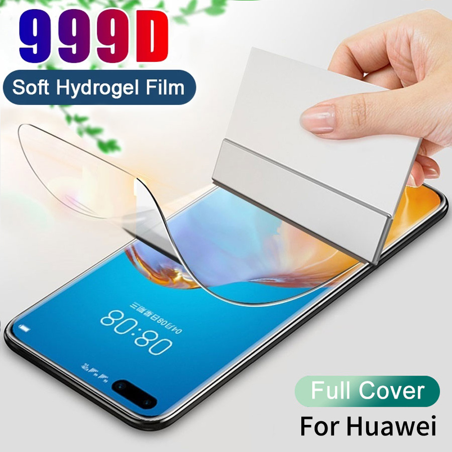 ฟิล์มไฮโดรเจลเต็มหน้าจอสําหรับ Huawei P20 P30 Lite P40 Pro Nova 5T 7 I 7 Pro Y9 Prime 2019 Y5P Y6S Y7P Y9S