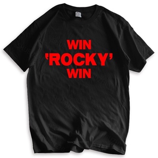 ใหม่ เสื้อยืดลําลอง แขนสั้น พิมพ์ลาย RETRO Rocky INSPIRED Win Rocky Win Balboa สีดํา เหมาะกับฤดูร้อน สําหรับผู้ชาย ใส่ไป