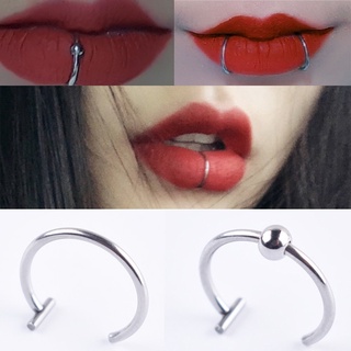 ห่วงปาก ห่วงจมูก จิว Women lips Rings Medical Titanium steel Nose Ring Fake Nose - 1 ชิ้น