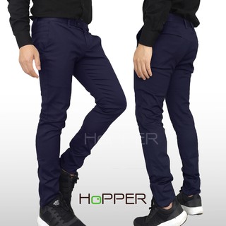 กางเกงสแล็ค Hopper Progress ผ้ายืด Skinny(เดฟ)น้ำเงินเข้ม