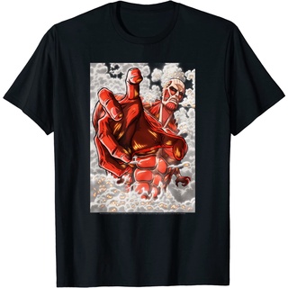 เสื้อยืดโอเวอร์ไซส์เสื้อยืด พิมพ์ลาย Attack on Titan Season 2 Reaching Colossal Titan สําหรับผู้ชายS-3XL