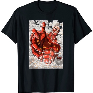 เสื้อยืดอินเทรนด์ผู้ชายอินเทรนด์ผู้หญิงเสื้อยืด พิมพ์ลาย Attack on Titan Season 2 Reaching Colossal Titan สําหรับผู้ชายS