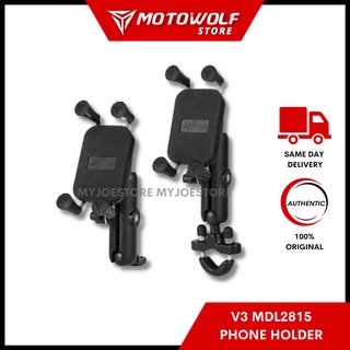 Motowolf V3 MDL2815 ที่วางโทรศัพท์มือถือ มอเตอร์ 360 GRAB LALAMOVE ที่วางมือจับกระจกที่นั่ง ADV NVX AEROX YAMAHA HONDA Forza