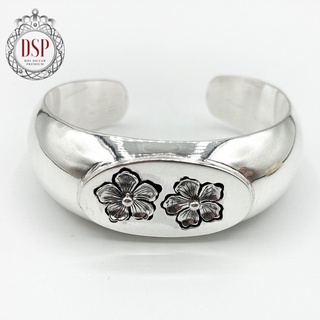 DSP กำไลดอกซากุระ กำไลเงินแท้ 92.5% : 925 Sterling Silver Cherry blossom [Sakura] handmade Bangle