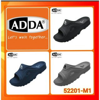 รองเท้าแตะแบบสวม ADDA รุ่น 52201 สีดำ กรม เทา ของแท้ พร้อมส่ง สวมไฟลอน