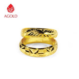 AGOLD แหวนทอง ลายแม็ก ครึ่งสลึง ทองคำแท้ 96.5 คละลาย A