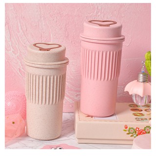 แก้วน้ำรักษ์โลก🌿 ทำจากฟางข้าวสาลี Straw Plastic Cup🌾 [350 ml.] แก้วน้ำฟางข้าว แข็งแรง น้ำหนักเบา