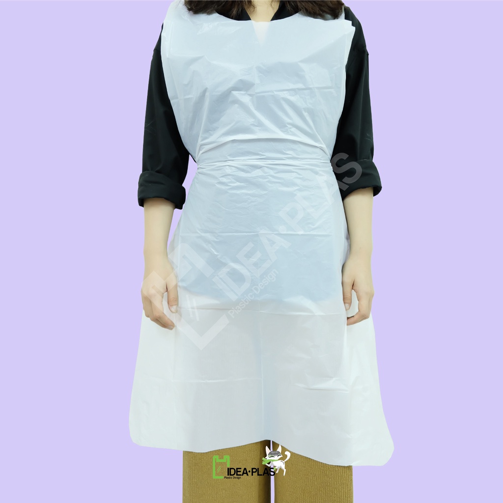 IDEAPLAS ผ้ากันเปื้อนพลาสติก (30ชิ้น/กล่อง) พลาสติกกันเปื้อน ผ้ากันเปื้อน