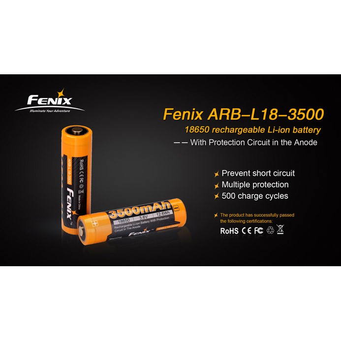 แบต 18650 Fenix 3400mah 3500mah 4000mah และ Fenix 2600 mah