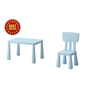 โต๊ะเด็กอีเกีย IKEA เก้าอี้เด็ก ชุดเฟอร์นิเจอร์เด็กเล็ก โต๊ะกิจกรรมเด็กเล็ก โต๊ะเขียนหนังสือเด็ก สีฟ้า รุ่นขายดี