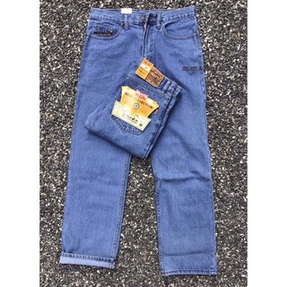 กางเกงยีนส์ขายาวผู้ชาย วินเทจ ทรงกระบอกใหญ่ ผ้าไม่ยืด ฟอกนุ่…