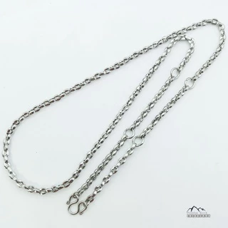 U68 โซ่หนา ลายเม็ดกาแฟ สีเงิน สร้อยคอ ห้อยพระ สร้อยสแตนเลสแท้ สร้อยพระ stainless necklace
