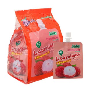 เจเล่บิวตี้รสลิ้นจี่ 150 มล. แพ็ค 3 ซอง Jele Beauty Lychee Flavor 150 ml. Pack 3 sachets