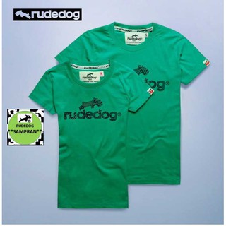 rudedog เสื้อคอกลม  ชาย หญิง  รุ่น logo18 สีเขียว