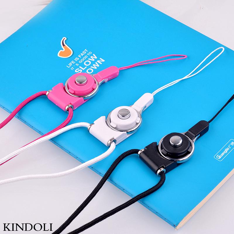 Simple Candy Color Neck Lanyard with Ring Strap for Mobile Phone Key Camera MP4