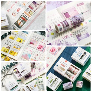 Washi Maskingtape เทปกระดาษ เซต 5 ม้วน