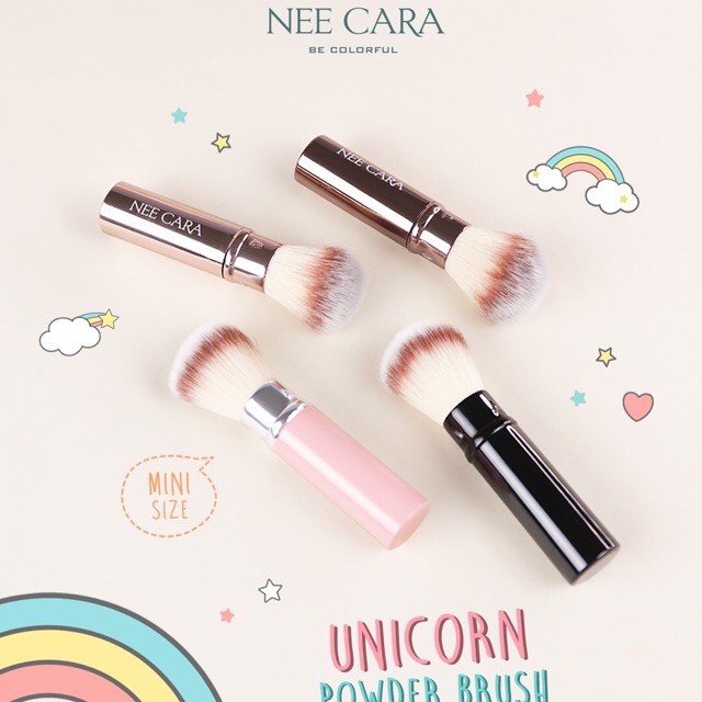 แปรงปัดแก้มแบบมีปลอกขนนุ่มนิ่ม น่าสัมผัส นีคารา NEE CARA #N076