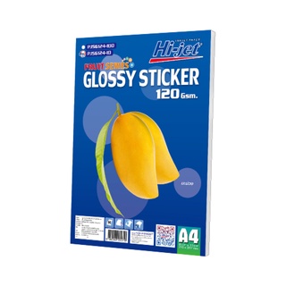 Hi-jet สติกเกอร์ผิวมัน Inkjet Fruit Series Glossy Sticker 120 แกรม A4 10 แผ่น