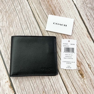 Coach ของแท้ กระเป๋าเงินผู้ชาย สีดำล้วน สำหรับใส่บัตร พร้อมส่ง