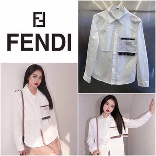 เสื้อเชิ้ตแขนยาว FENDI FF ROMA COTTON JERSEY SHIRT