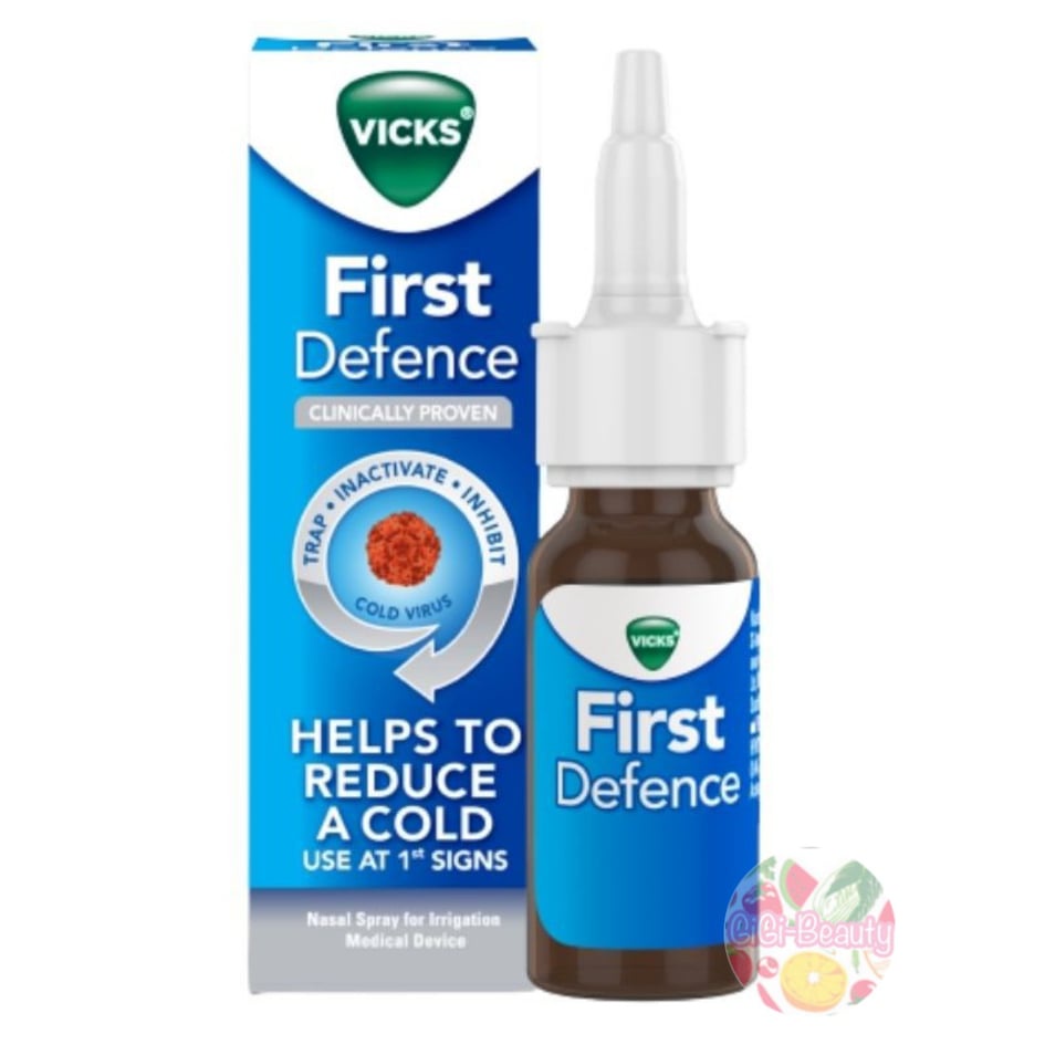 (Exp.07/25) Vicks First Defence Nasal Spray 15 ml วิคส์ สเปรย์พ่นจมูก แก้หวัด ฆ่าไวรัสในโพรงจมูก