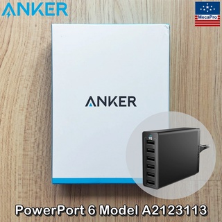 Anker® PowerPort 6 Model A2123113 แองเคอร์ อะแดปเตอร์ ที่เสียบชาร์จ USB 6 พอร์ต Desktop Charger, USB Charger