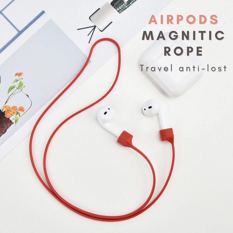 GSS BIG SG เชือกซิลิโคนแม่เหล็กป้องกันการสูญหายสําหรับ AirPods หูฟังไร้สายบลูทูธสายคล้องคอ