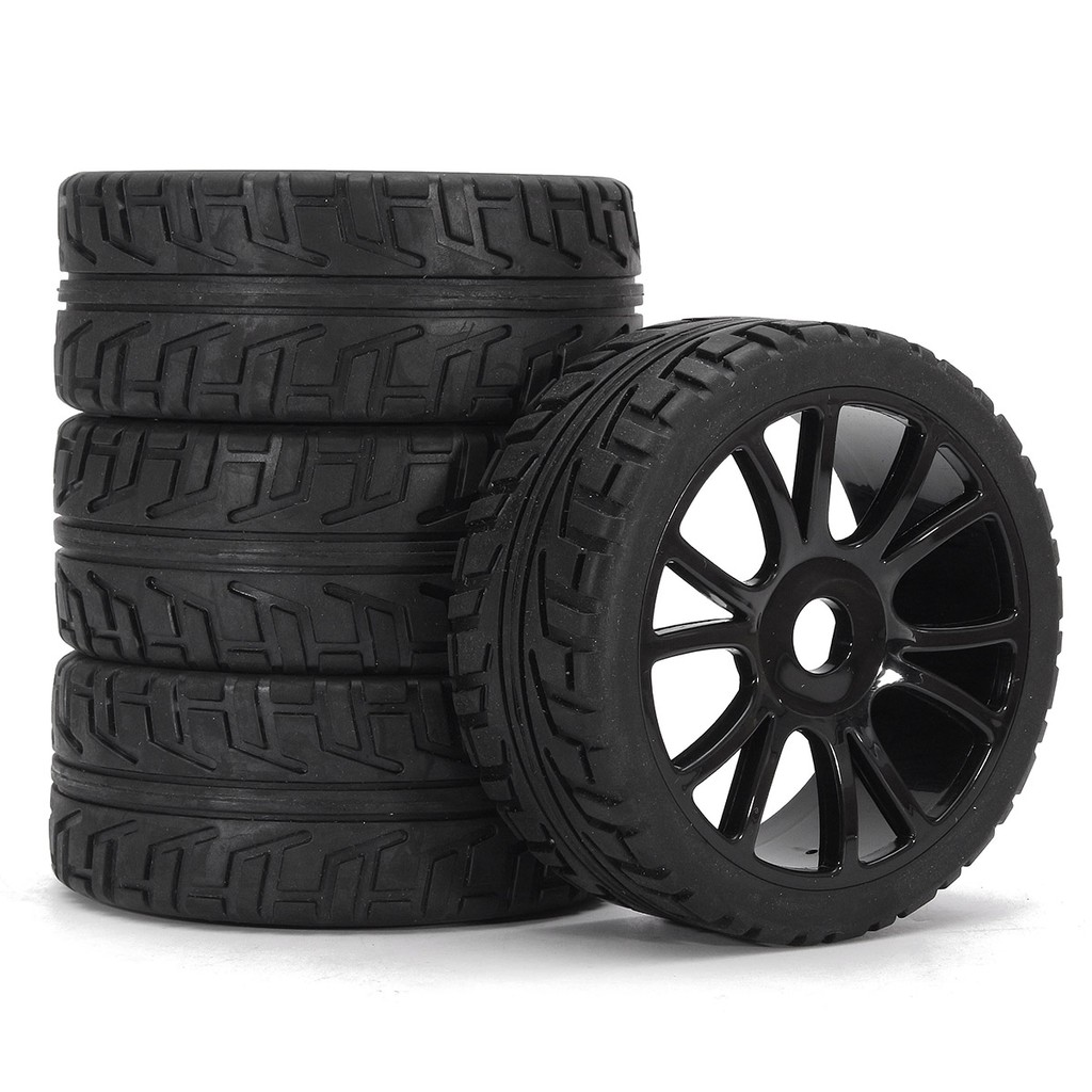 4pcs 17mm Hub Wheel Rim Tires Tyre For RC 1/8 Off-Road RC Car Buggy HSP 180043 