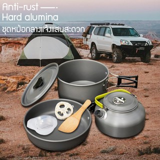 ชุดหม้อสนาม ชุดครัวแคมปิ้ง 8ใน1 หม้อกะทะ 8-In-1 Mini Outdoor Cooking Picnic ชุดหม้อพกพา