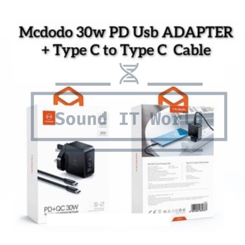 MCDODO CH-6933 30W PD Adapter ปลั๊ก UK + สาย Type-C ถึง Type-C