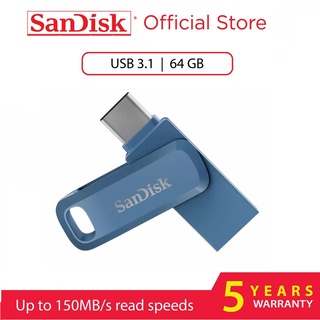 [แท้] Sandisk OTG 64GB 128GB Type-C Flash Dual Flashdrive Usb Type C ประกัน 5 ปี USB 3.1