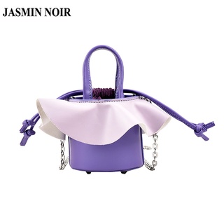 Jasmin NOIR กระเป๋าถือ กระเป๋าสะพายไหล่ หนัง PU แต่งสายโซ่คล้อง สําหรับสตรี